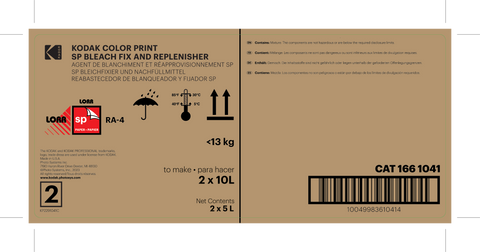 Color Print SP Bleach Fix and Replenisher, To Make 2 x 10L (20 Liters)